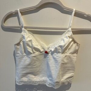 edikted Lace Trim Rose Bud Cropped Tank Top size X-Small